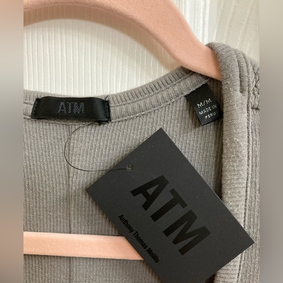 NWT ATM Anthony Thomas Melillo Stretch Modal Ribbed Midi Dress Size Medium - Picture 7 of 9